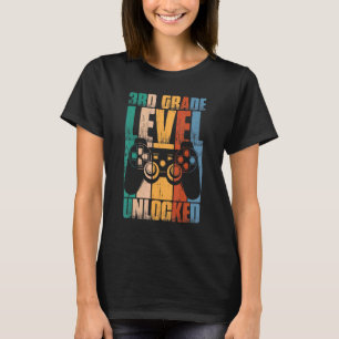 T-shirt Niveau 3E Année Déverrouillé Retour À L'École Jeu
