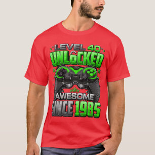 T-shirt Niveau 40 Débloqué Incroyable Depuis 1985 40e Anni