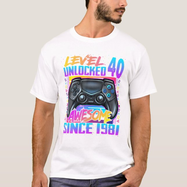 T-shirt Niveau 40 déverrouillé impressionnant (Devant)