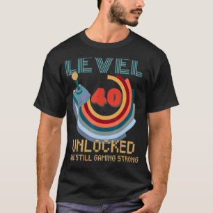 T-shirt Niveau 40 Déverrouillé Jeu vidéo 40e anniversaire 