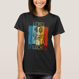 T-shirt Niveau 40 Jeu vidéo déverrouillé 40e anniversaire