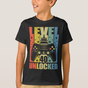 T-shirt Niveau 40 Jeu vidéo déverrouillé Jeu 40e Anniversa