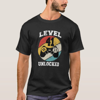 T-shirt Niveau 41 Déverrouillé 41 Ans Retro 80S 41St Birt