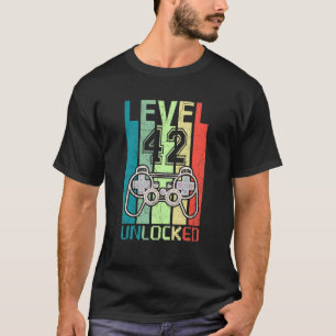 T-shirt Niveau 42 Déverrouillé Jeu vidéo 42e anniversaire 