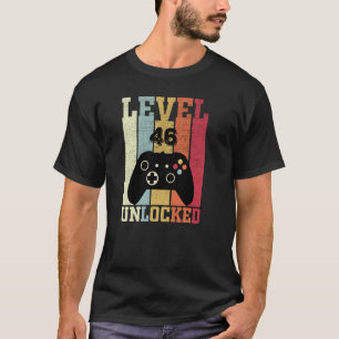 T-shirt Niveau 46 Jeu vidéo déverrouillé 46e anniversaire