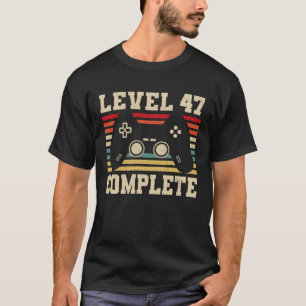 T-shirt Niveau 47 Gamer vidéo complet 47e anniversaire