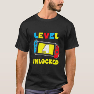 T-shirt Niveau 4 Débloqué Chemise d'anniversaire 4 Video G