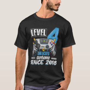 T-shirt Niveau 4 Déverrouillé génial 2018 4e anniversaire