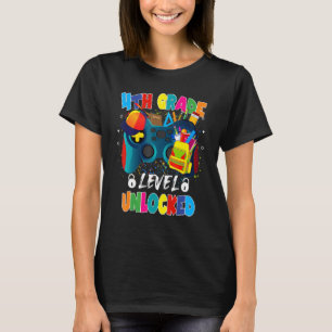 T-shirt Niveau 4e débloqué Jeu vidéo Joueur Retour à l'