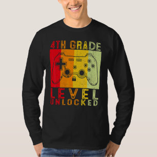 T-shirt Niveau 4e Joueur Débloqué Premier Jour d'École