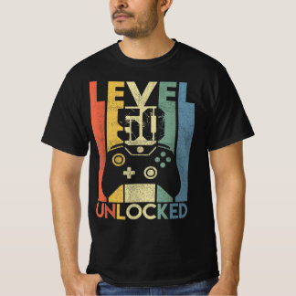 T-shirt Niveau 50 Déverrouillé Amuseur Vidéo Amusant, 50 a