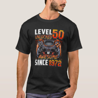 T-shirt Niveau 50 Déverrouillé Étonnant Depuis 1972 50E An