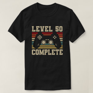 T-shirt Niveau 50 Gamer vidéo complet 50e anniversaire