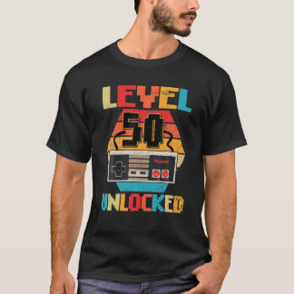 T-shirt Niveau 50 Jeu vidéo déverrouillé Cadeaux 50E Anniv
