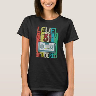 T-shirt Niveau 51 Jeu vidéo déverrouillé 51e anniversaire