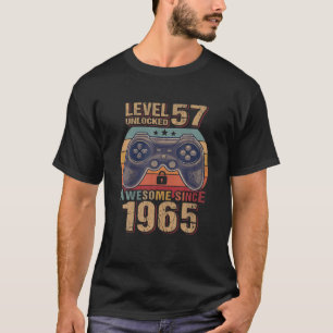 T-shirt Niveau 57 Déverrouillé Étonnant Depuis 1965 57E An