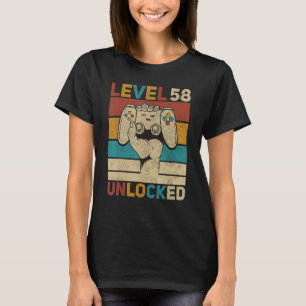 T-shirt Niveau 58 Déverrouillé 58e anniversaire 58 ans Gam