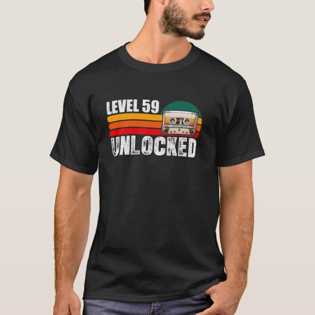 T-shirt Niveau 59 Jeux vidéo déverrouillés 59e anniversair (Devant)