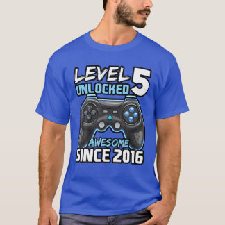 T-shirt Niveau 5 Déverrouillé Awesome 2016 Jeu Vidéo 5E Na