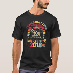 T-shirt Niveau 5 Déverrouillé Awesome depuis 2018 5 Année 
