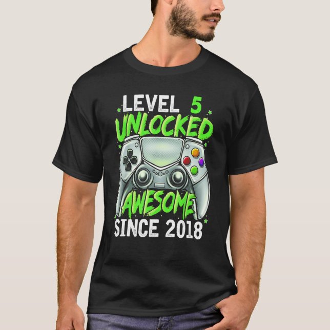T-shirt Niveau 5 déverrouillé stupéfiant depuis 2018 5e an (Devant)