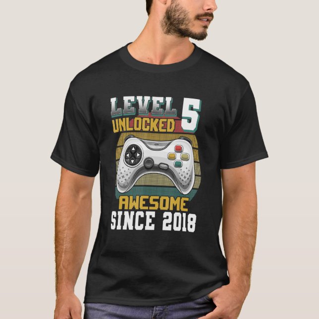 T-shirt Niveau 5 déverrouillé stupéfiant depuis 2018 5e an (Devant)