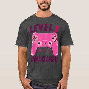 T-shirt Niveau 5 Jeu vidéo de la fille de joueur déverroui