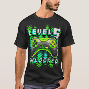 T-shirt Niveau 5 Jeu vidéo déverrouillé 5e anniversaire Ga