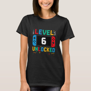 T-shirt Niveau 6 Débloqué Anniversaire Vidéo Joueur 6ème A