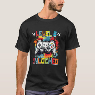 T-shirt Niveau 6 Débloqué Jeu Vidéo Cadeaux de 6e Annivers
