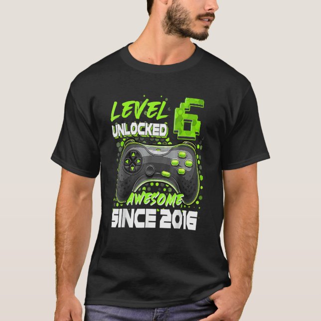 T-shirt Niveau 6 déverrouillé stupéfiant depuis 2016 6e an (Devant)