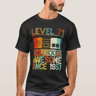 T-shirt Niveau 71 Déverrouillé Étonnant Depuis 1951 71E An