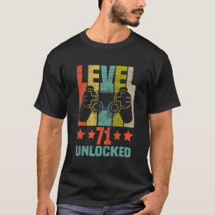 T-shirt Niveau 71 Déverrouillé Funny Video Gamer 71e anniv