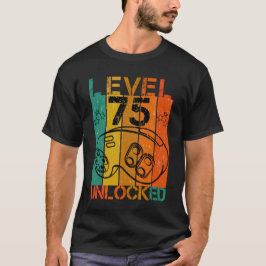 T-SHIRT NIVEAU 75 UNLOCKED FUNNY GAMER GEEK 70E ANNIVERSAI