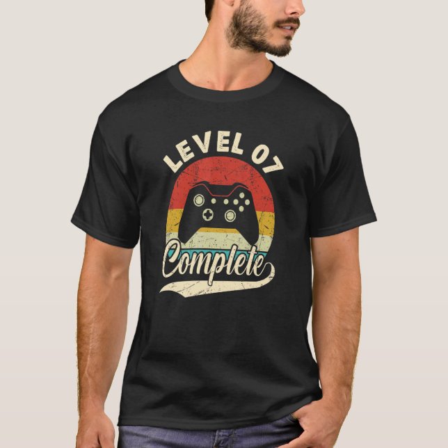 T-shirt Niveau 7 Aniversaire du 7e Mariage pour son H (Devant)