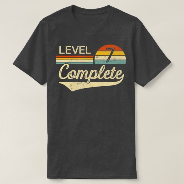 T-shirt Niveau 7 Complet 7 ans Mariage Anniversaire Cadeau (Design devant)