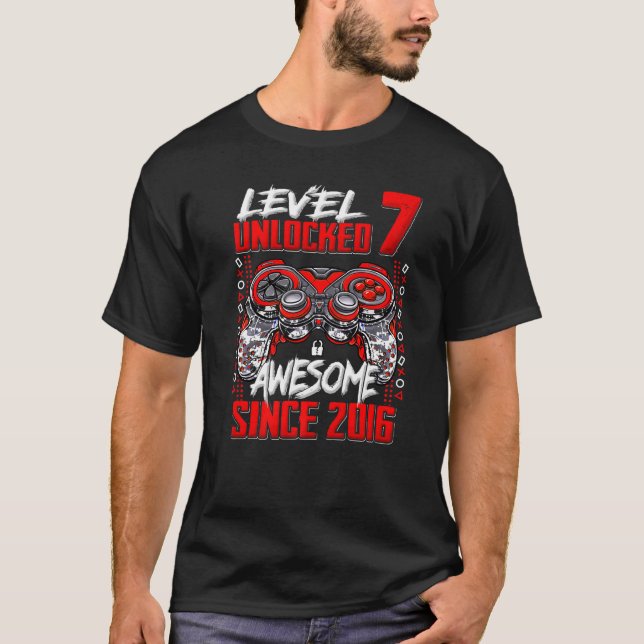 T-shirt Niveau 7 déverrouillé stupéfiant depuis 2016 7e an (Devant)