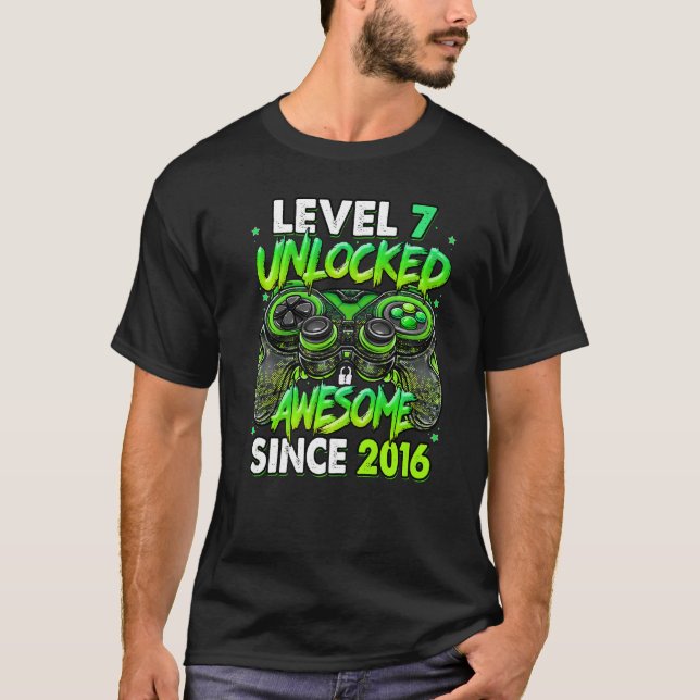 T-shirt Niveau 7 déverrouillé stupéfiant depuis 2016 7e an (Devant)