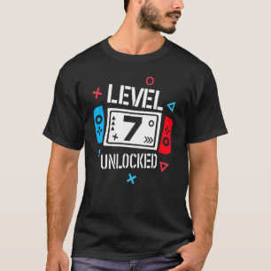 T-shirt Niveau 7 Jeu vidéo déverrouillé 7e anniversaire ga