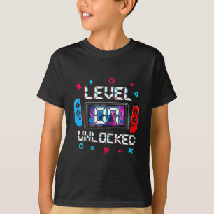 T-shirt Niveau 7 Joueur déverrouillé 7e anniversaire jeu v