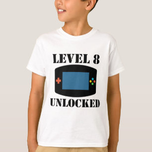 T-shirt Niveau 8 débloqué 8ème anniversaire de jeux vid