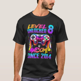 T-shirt Niveau 8 Déverrouillé Awesome Depuis 2014 8E Anniv