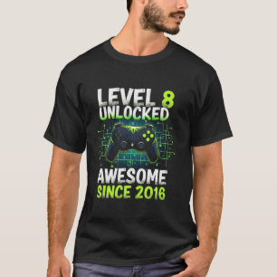 T-shirt Niveau 8 déverrouillé stupéfiant depuis 2016 8e an