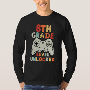 T-shirt Niveau 8ème année Gamer débloqué Premier jour d'éc