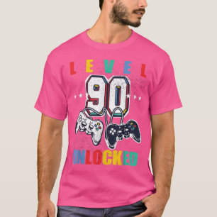 T-shirt Niveau 90 Déverrouillé Jeux Vidéo amusant 90e anni