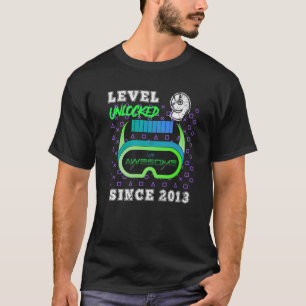 T-shirt Niveau 9 Anniversaire Déverrouillé Présente stupéf