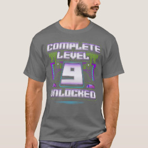 T-shirt Niveau 9 Complété Débloqué 9 Ans Anniversaire G