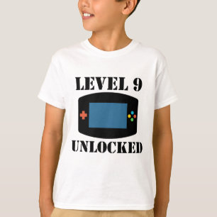 T-shirt Niveau 9 débloqué 9ème anniversaire de jeux vidéo