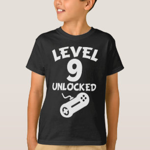 T-shirt Niveau 9 débloqué 9ème anniversaire de jeux vidéo