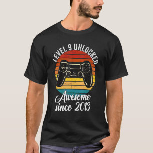 T-shirt Niveau 9 Déverrouillé Awesome 2013 jeu vidéo 9e na